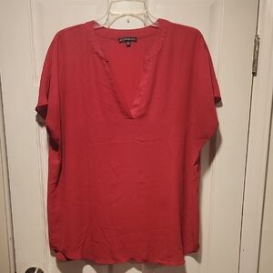 A New Day V-Neck Red Blouse